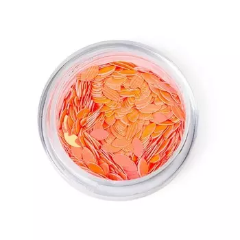 Пайетки для ногтей TNL «Лепесток», коралловые