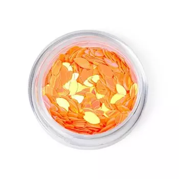 Пайетки для ногтей TNL «Лепесток», оранжевые