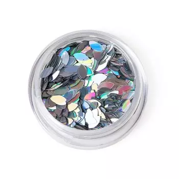 Пайетки для ногтей TNL «Лепесток», серебро