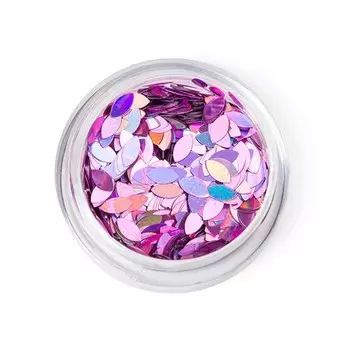 Пайетки для ногтей TNL «Лепесток», сиреневые