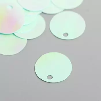 Пайетки "Круг" бело-перламутровые набор 30 гр d=2 см