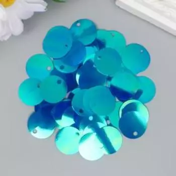 Пайетки "Круг" сине-зелёные набор 30 гр d=2 см