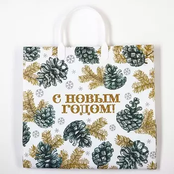 Пакет новогодний «Белая зима», мягкий пластик, 3030 см