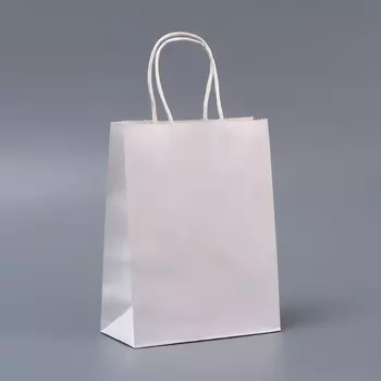 Пакет белый без печати, круглая ручка, 15218 см, 120 г