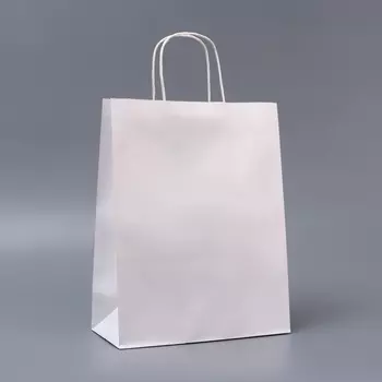 Пакет белый без печати, круглая ручка, 261233 см, 120 г