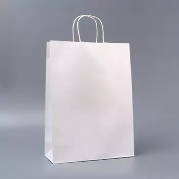 Пакет белый без печати, круглая ручка, 311242 см, 120 г