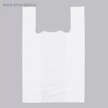 Пакет "Белый", полиэтиленовый, майка, 30 х 55 см, 17 мкм