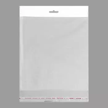 Пакет БОПП с клеевым клапаном, прозрачный 16 х 16/4 cм, еврослот, 25 мкм