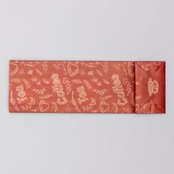 Пакет бумажный фасовочный "Coffee&Tea", бордовый, крафт-полоска, 7 х 4 х 21 см