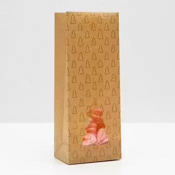 Пакет бумажный фасовочный "Ёлка", с прозрачным окном, 12 х 8 х 30 см