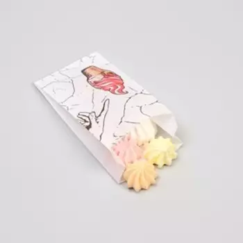 Пакет бумажный "Мороженое", белый, 100 х 200 мм