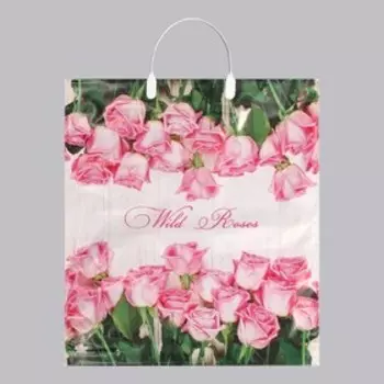 Пакет «Дикие розы», полиэтиленовый с пластиковой ручкой, 100 мкм 4440 см
