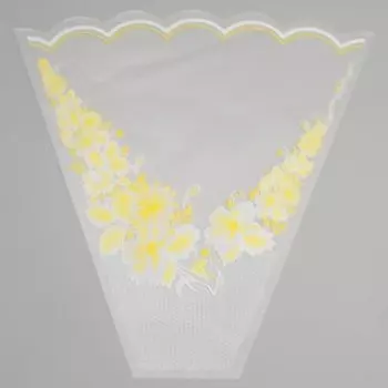 Пакет для цветов конус "Одесса", желтый, 45 х 50 см