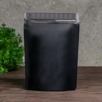 Пакет дой-пак, матовый, черный, 14 х 20 х 4 см