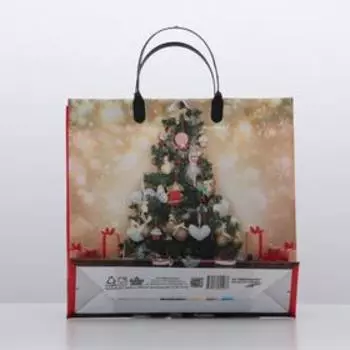 Пакет "Елка в золоте", мягкий пластик, 30 х 30 см, 140 мкм