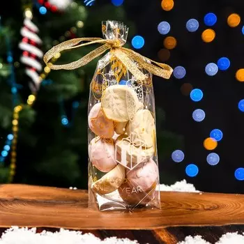 Пакет фасовочный новогодний БОПП, с донной складкой, «Открытка с подарком» 919 см