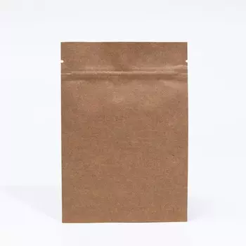 Пакет фасовочный, крафт, зип-лок, без окна, ламинированный внутри, 10,5 х 15 см