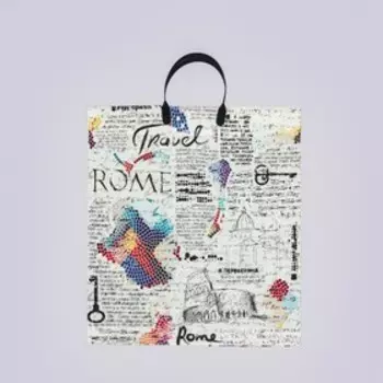 Пакет "Газета", полиэтиленовый с пластиковой ручкой, 38 х 45 см, 100 мкм