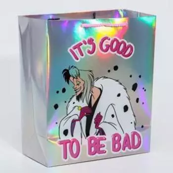 Пакет голография, горизонтальный, 25 х 21 х 10 см "Cruella Devil", Злодейки