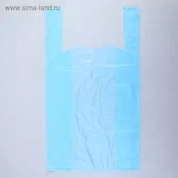 Пакет "Голубой", полиэтиленовый, майка, 28 х 50 см, 12 мкм
