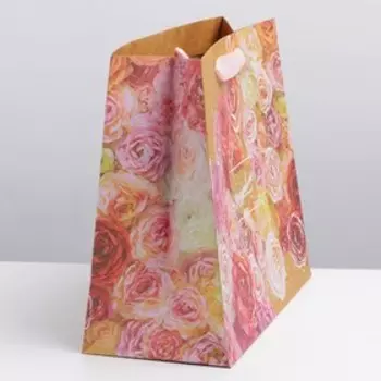 Пакет подарочный крафтовый, упаковка, «Цветочное настроение», ML 27 х 23 х 11.5 см