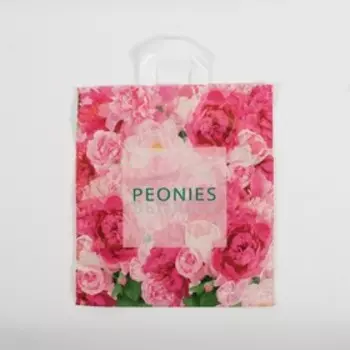 Пакет «Изобилие пионов», полиэтиленовый, с петлевой ручкой, 4238 см, 37 мкм