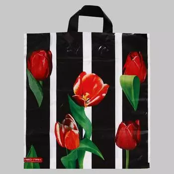 Пакет "Композиция", полиэтиленовый с петлевой ручкой, 38x40 см, 40 мкм