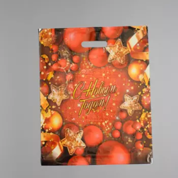 Пакет подарочный новогодний «Конфетти», полиэтиленовый с вырубной ручкой, 3847 см