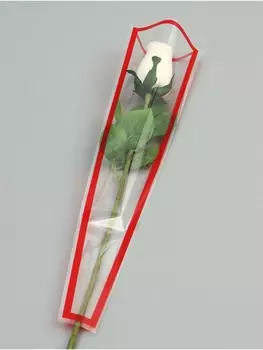 Пакет конус для цветов, «Кайма», 12.5445±1 см, красный