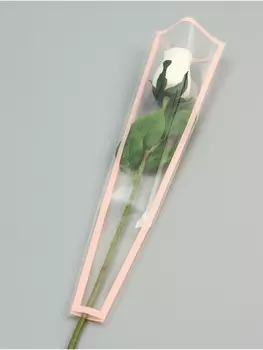 Пакет конус для цветов, «Кайма», 12.5445±1 см, розовый