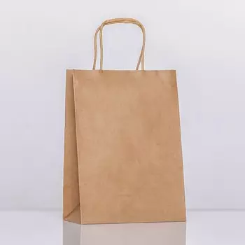 Пакет крафт без печати, круглая ручка, 15218 см, 120 г