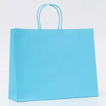 Пакет крафт голубой, круглая ручка, 31.52511.5 см, 120 г