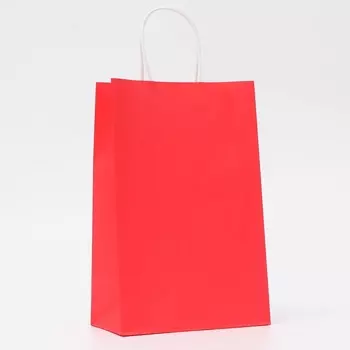 Пакет крафт красный, круглая ручка, 221332 см, 120 г