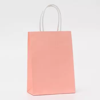 Пакет крафт розовый, круглая ручка, 15218 см, 120 г