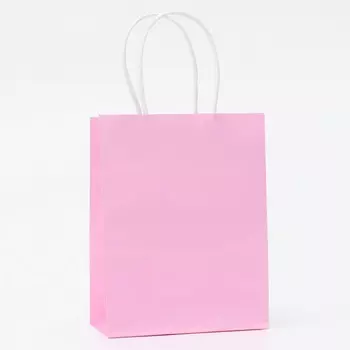 Пакет крафт розовый, круглая ручка, 15126 см, 120 г