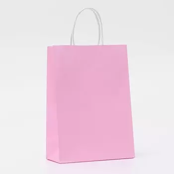 Пакет крафт розовый, круглая ручка, 18825 см, 120 г