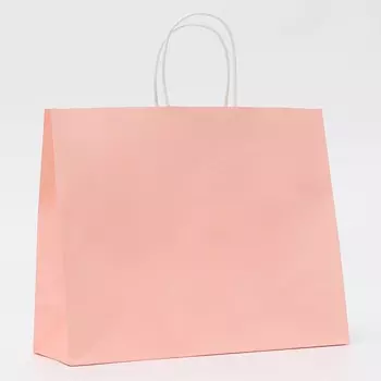 Пакет крафт розовый, круглая ручка, 31.52511.5 см, 120 г