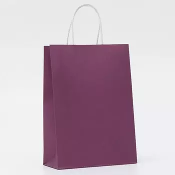 Пакет крафт сиреневый, круглая ручка, 18825 см, 120 г