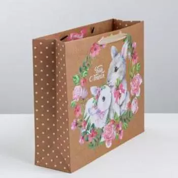 Пакет крафтовый горизонтальный «Милой и нежной», ML 27 × 23 × 11.5 см