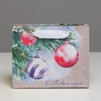 Пакет крафтовый горизонтальный «Шарики», S 15 × 12 × 5.5 см