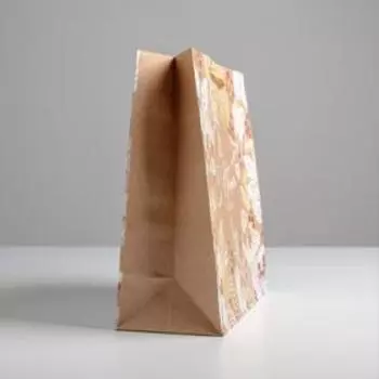 Пакет крафтовый квадратный «С Новым годом», 30 × 30 × 12 см