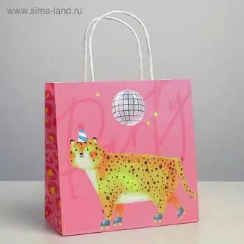 Пакет крафтовый «Party», 22 × 22 × 11 см