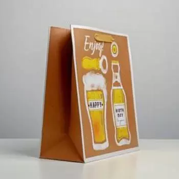 Пакет крафтовый вертикальный Enjoy, ML 23 × 27 × 11.5 см