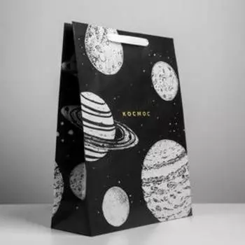 Пакет крафтовый вертикальный «Космос», L 31 40 11.5 см