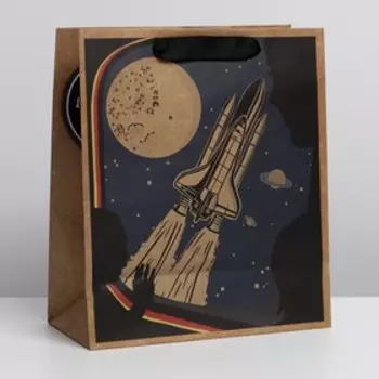 Пакет крафтовый вертикальный «Космос», ML 23 × 27 × 11.5 см