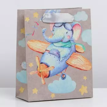 Пакет крафтовый вертикальный «Малышам», S 12 15 5.5 см