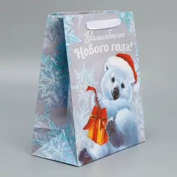 Пакет крафтовый вертикальный «Мишутка», ML 23 27 11.5 см