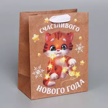 Пакет крафтовый вертикальный «Star», MS 18 × 23 × 10 см