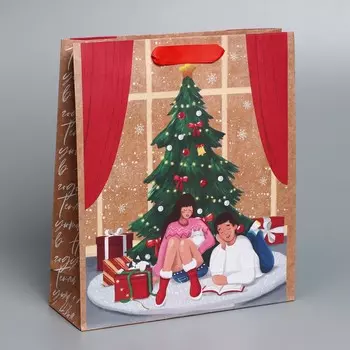 Пакет крафтовый вертикальный «Уют в доме», M 26 30 9 см