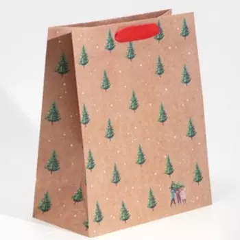 Пакет крафтовый вертикальный «Всем по ёлке», ML 23 × 27 × 11,5 см